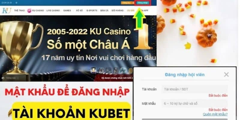 Thay đổi thông tin đăng nhập Kubet